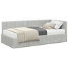 vidaXL Cadre de lit d'angle avec matelas 2 pcs Gris clair Velours