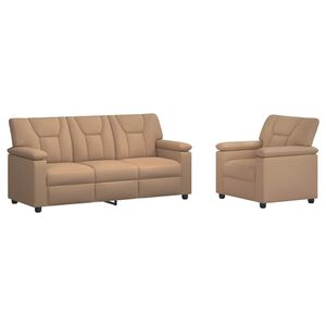 vidaXL Ensemble de Canap&eacute;s 2 pcs Cappuccino Simili cuir
