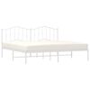 vidaXL Cadre de lit m&eacute;tal sans matelas et t&ecirc;te de lit blanc 193x203 cm