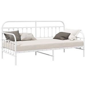 vidaXL Cadre de lit de jour Blanc 100 x 190 cm Acier enduit de poudre