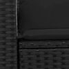 vidaXL Canapé de jardin avec coussins 2 places en polyrotin noir