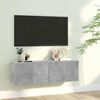 vidaXL Meuble TV Gris béton 100x30x30 cm Bois d’ingénierie