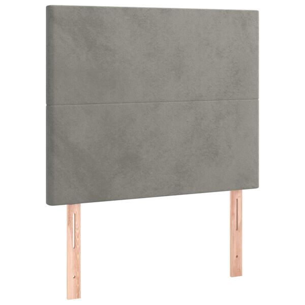 vidaXL T&ecirc;te de lit &agrave; LED Gris clair 80x5x118/128 cm Velours
