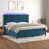 vidaXL Sommier &agrave; lattes de lit matelas LED Bleu fonc&eacute; 200x200 cm