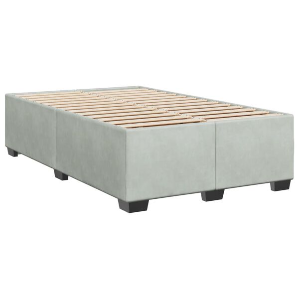 vidaXL Cadre de lit sans matelas gris clair 120x190 cm velours