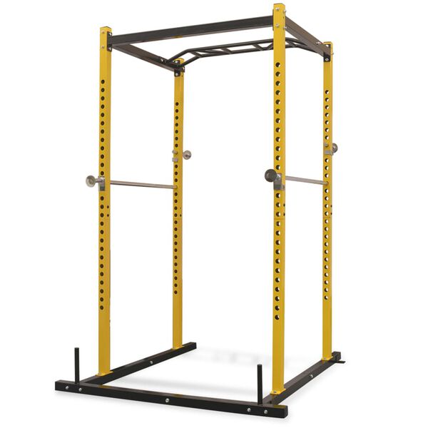 vidaXL Portant de musculation fitness 140 x 145 x 214 cm jaune et noir