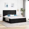 VidaXL Cadre de lit ottoman avec matelas noir 160x200 cm tissu