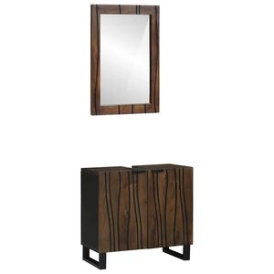 vidaXL Ensemble de mobilier de salle de bain 2 pcs Brun Noy&eacute;