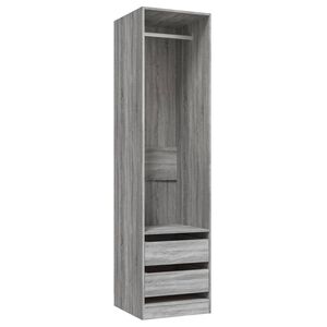 vidaXL Armoire avec tiroirs Sonoma gris 50x50x200 cm Bois d'ing&eacute;nierie