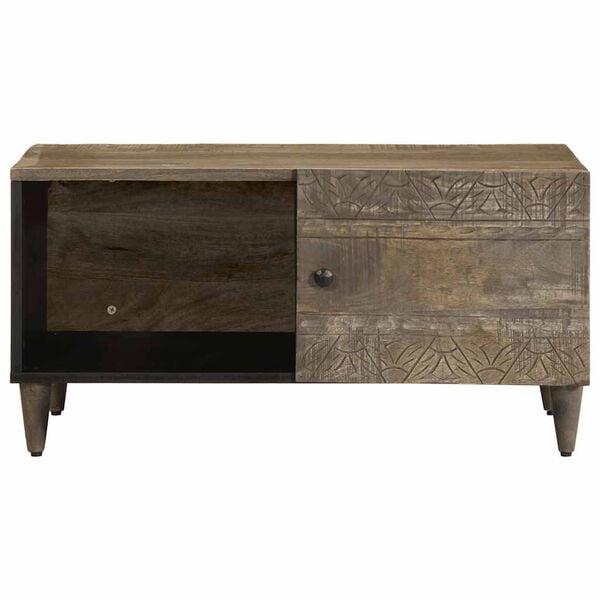 vidaXL Table basse gris clair 80x50x40 cm bois de manguier massif