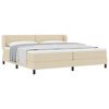 vidaXL Lit &agrave; ressorts avec t&ecirc;te de lit Cr&egrave;me 200 x 200 cm tissu
