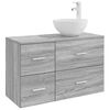 vidaXL Ensemble de mobilier de salle de bain 2 pcs Sonoma gris