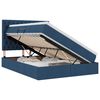 vidaXL Lit avec rangement et LED avec LED Bleu 140 x 200 cm Polyester
