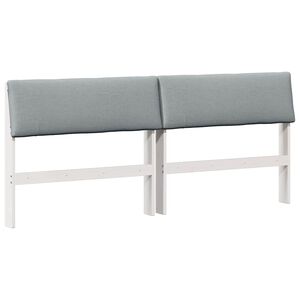 vidaXL T&ecirc;te de lit capitonn&eacute;e Gris clair 200 cm Pin massif