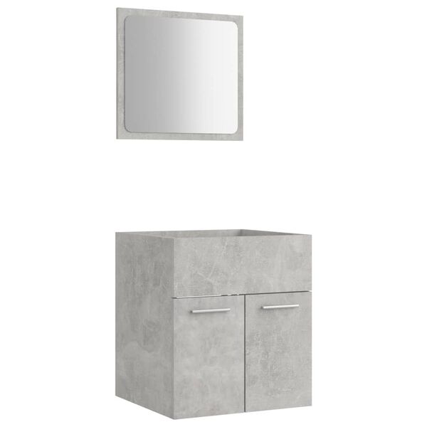 vidaXL Ensemble de meubles de salle de bain 2 pcs Gris b&eacute;ton Agglom&eacute;r&eacute;