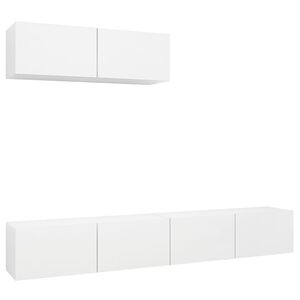 vidaXL Meubles TV 3 pcs Blanc Bois d'ing&eacute;nierie