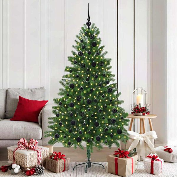 vidaXL Sapin de Noël avec 300 LED avec support Vert 180 cm PE