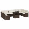 vidaXL Ensemble de canap&eacute; de jardin 11 pc 10-Nombre de places Marron