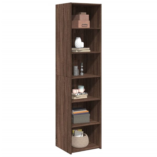 vidaXL Buffet haut chêne marron 45x41x185 cm bois d'ingénierie