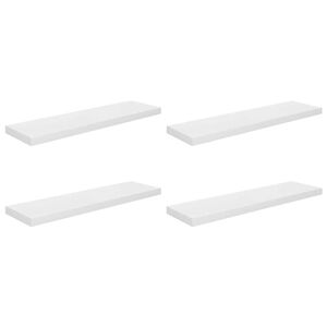 vidaXL &Eacute;tag&egrave;re murale flottante 4 pcs Blanc brillant 90x23,5x3,8cm MDF