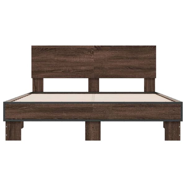 vidaXL Cadre de lit sans matelas ch&ecirc;ne marron 120x200 cm