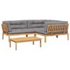 vidaXL Salon palette de jardin avec coussins 4pcs bois d'acacia massif