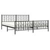 vidaXL Cadre de lit m&eacute;tal sans matelas avec pied de lit noir 193x203cm