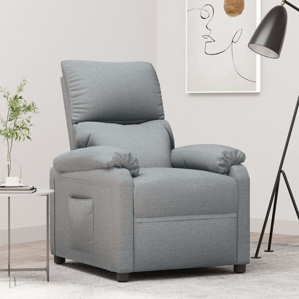 vidaXL Fauteuil inclinable Gris clair Tissu