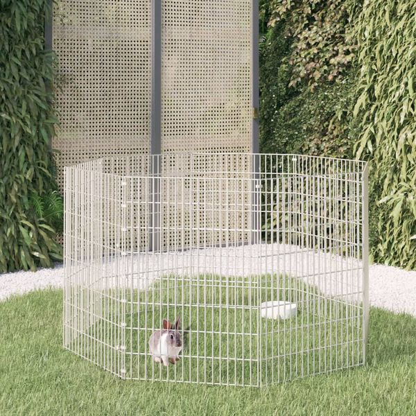 vidaXL Enclos pour animaux en liberté 8 panneaux 54x80cm fer galvanisé