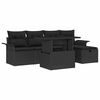 vidaXL Ensemble de canap&eacute; de jardin 6 pc Noir polyrotin