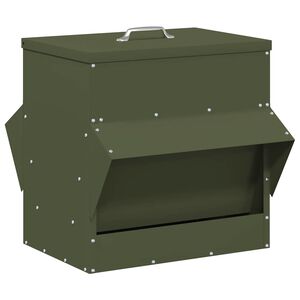 vidaXL Mangeoire pour poules Vert olive 40,5 x 45 x 41 cm 20 kg