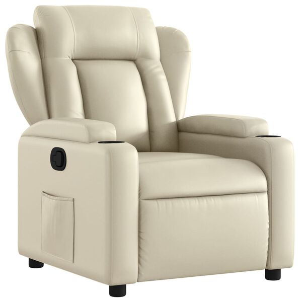 vidaXL Fauteuil inclinable Crème Similicuir