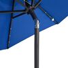 vidaXL Parasol de jardin LED m&acirc;t en acier bleu azur&eacute; 225x225x212 cm