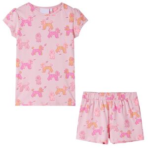 Pyjamas à manches courtes pour enfants rose clair 128