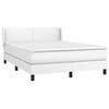 vidaXL Sommier &agrave; lattes de lit avec matelas Blanc 140x190cm Similicuir