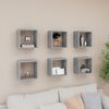 vidaXL &Eacute;tag&egrave;res cube murales 6 pcs Gris b&eacute;ton 26x15x26 cm