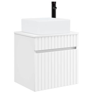 vidaXL Meuble de lavabo mural Blanc 49 x 41 x 63 cm Bois d'ing&eacute;nierie