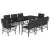 vidaXL Ensemble &agrave; manger de jardin 9pcs coussins noir r&eacute;sine tress&eacute;e