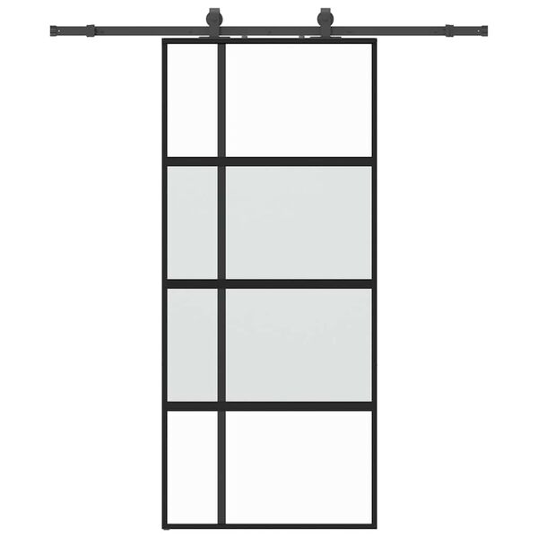 vidaXL Porte coulissante avec kit de quincaillerie noir 90x205 cm
