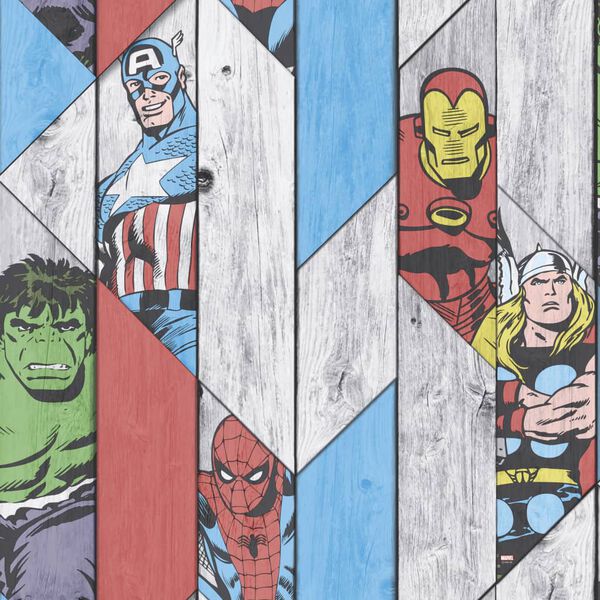 Kids at Home Papier peint Marvel Wood Gris 102435