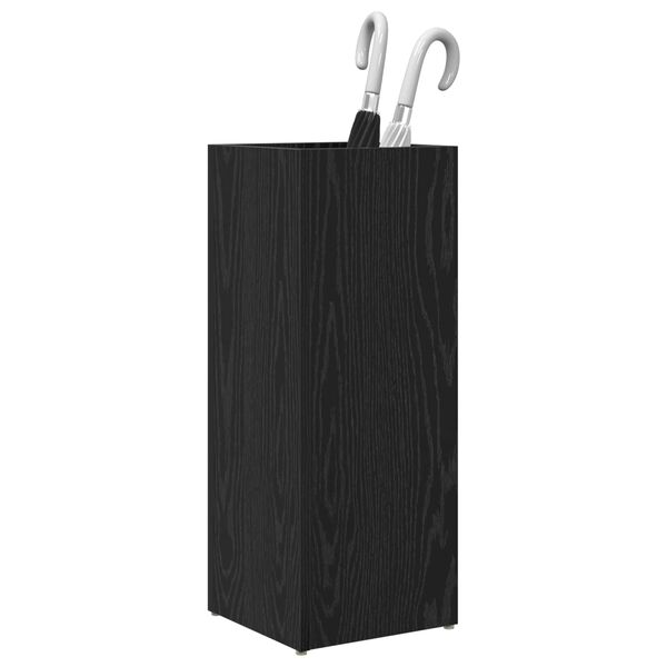 vidaXL Porte-parapluie Ch&ecirc;ne noir 25 x 24,5 x 64 cm Bois d'ing&eacute;nierie