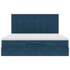 VidaXL Cadre de lit ottoman avec matelas bleu fonc&eacute; 180x200 cm velours