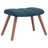 vidaXL Chaise &agrave; bascule avec tabouret en velours bleu