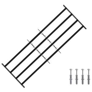 vidaXL Grille de s&eacute;curit&eacute; pour fen&ecirc;tres avec 4 barres crois&eacute;es 3 pc