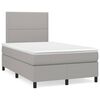 vidaXL Sommier &agrave; lattes de lit avec matelas Gris clair 120x200cm Tissu