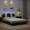 vidaXL Cadre de lit Viana avec LED sans matelas noir et blanc 140x200 cm