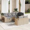 vidaXL Salon de jardin 11 pcs avec coussins beige r&eacute;sine tress&eacute;e