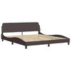 vidaXL Lit avec matelas Hvar marron fonc&eacute; 180x200 cm tissu