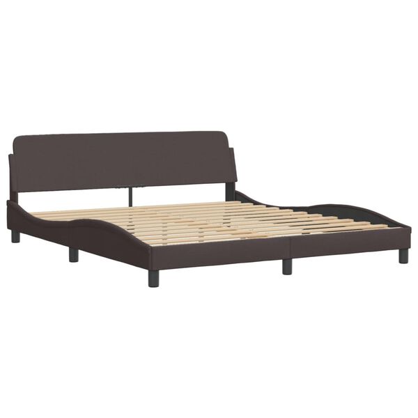 vidaXL Lit avec matelas Hvar marron fonc&eacute; 180x200 cm tissu