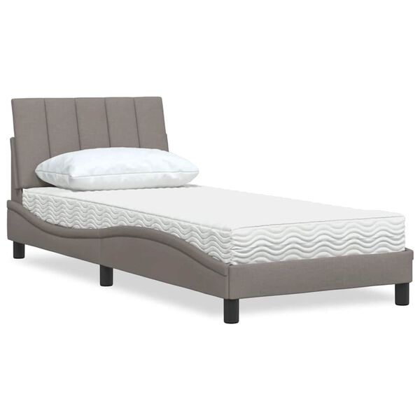 vidaXL Lit avec matelas Hanko taupe 90x190 cm tissu